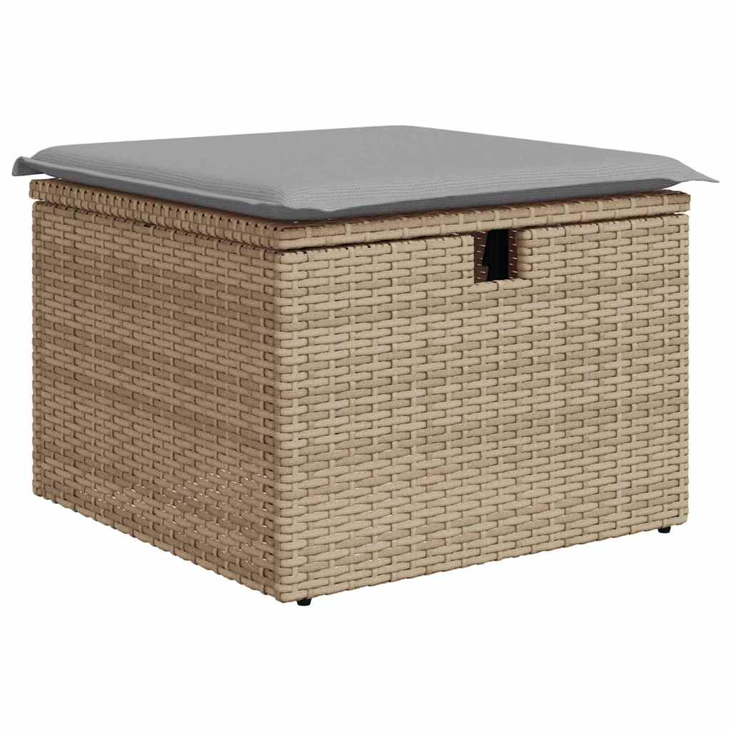 Gartensofa-set 5 stk. Beige Poly-Rattan