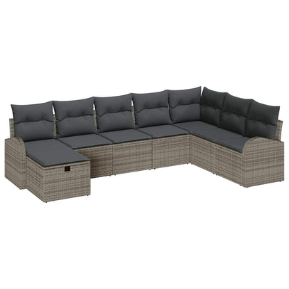 Gartensofa-set 8 stk. Grau Poly-Rattan