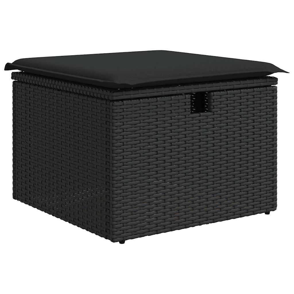 Gartensofa-set 5 stk. Schwarz Poly-Rattan