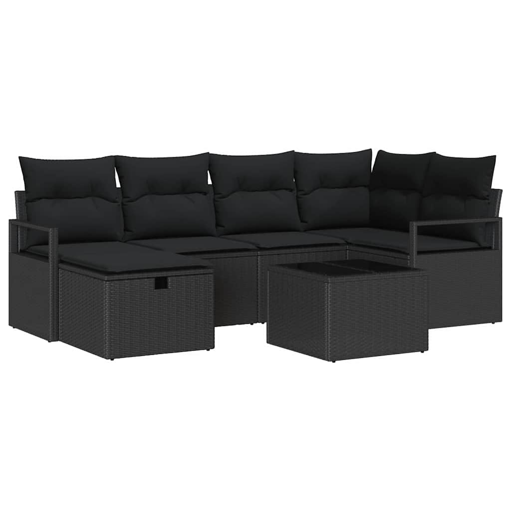 Gartensofa-set mit Kissen mit Speicher Poly-Rattan