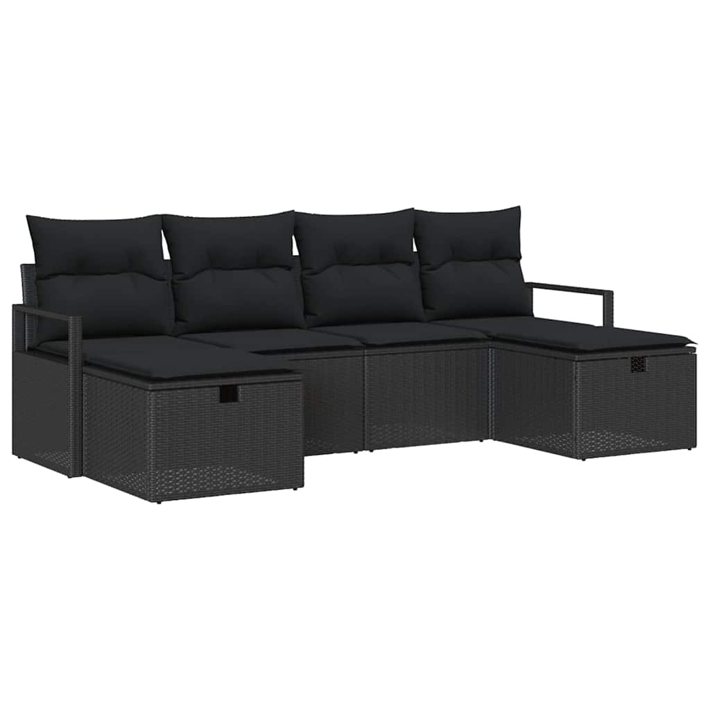 Sofa Set 5 stk. Poly-Rattan