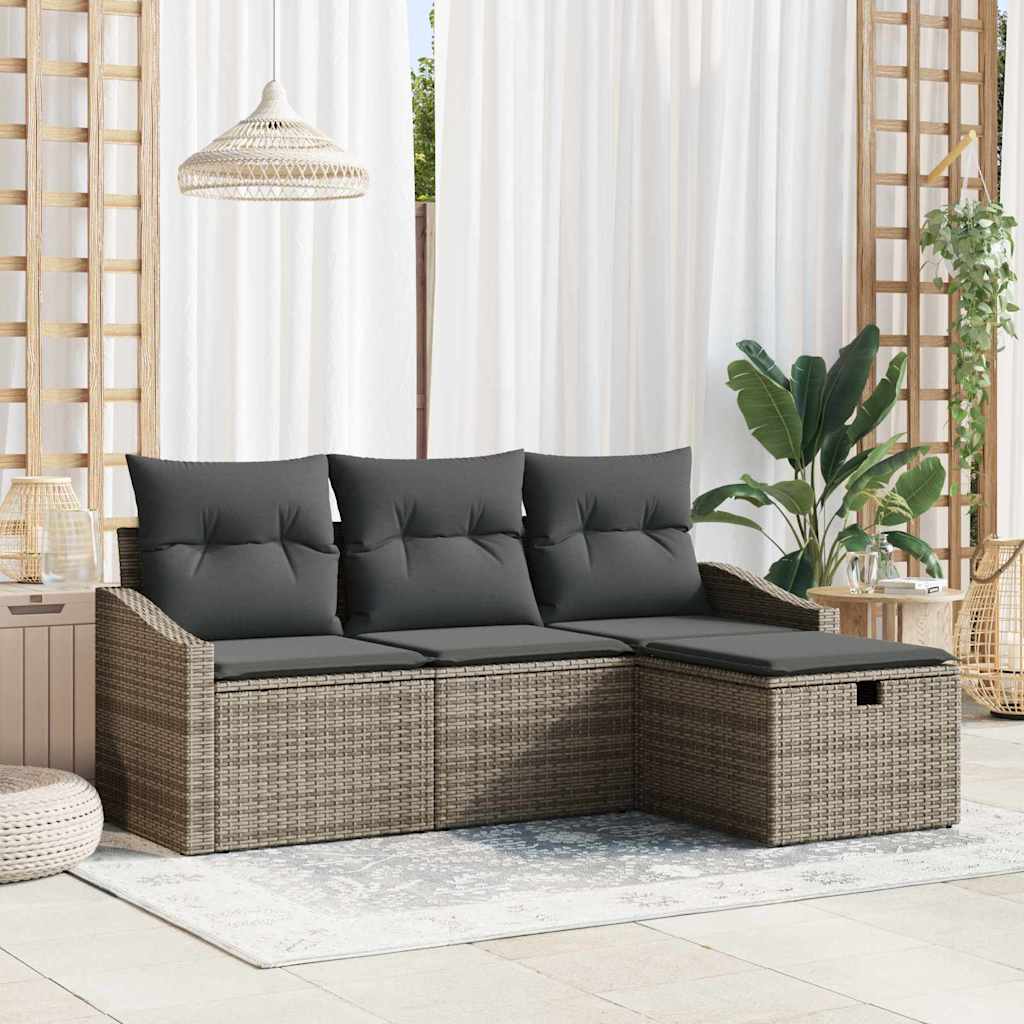 Sofa Set 4 stk. Poly-Rattan