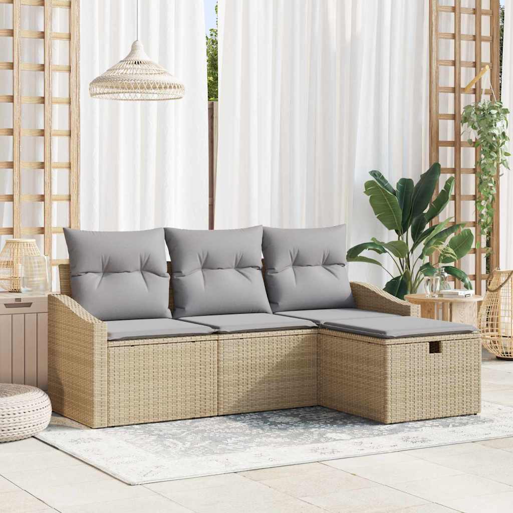 Sofa Set 4 stk. Poly-Rattan