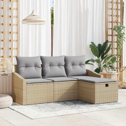 Sofa Set 4 stk. Poly-Rattan
