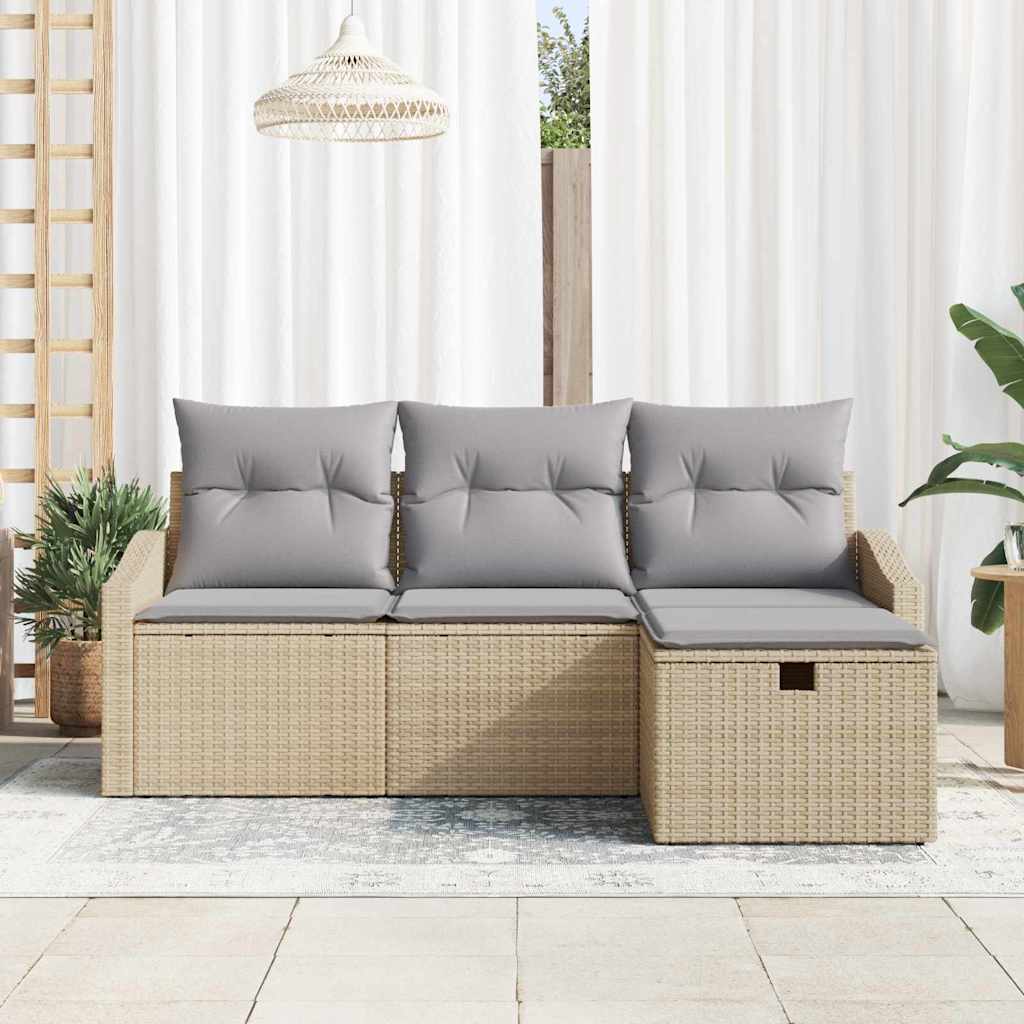Sofa Set 4 stk. Poly-Rattan