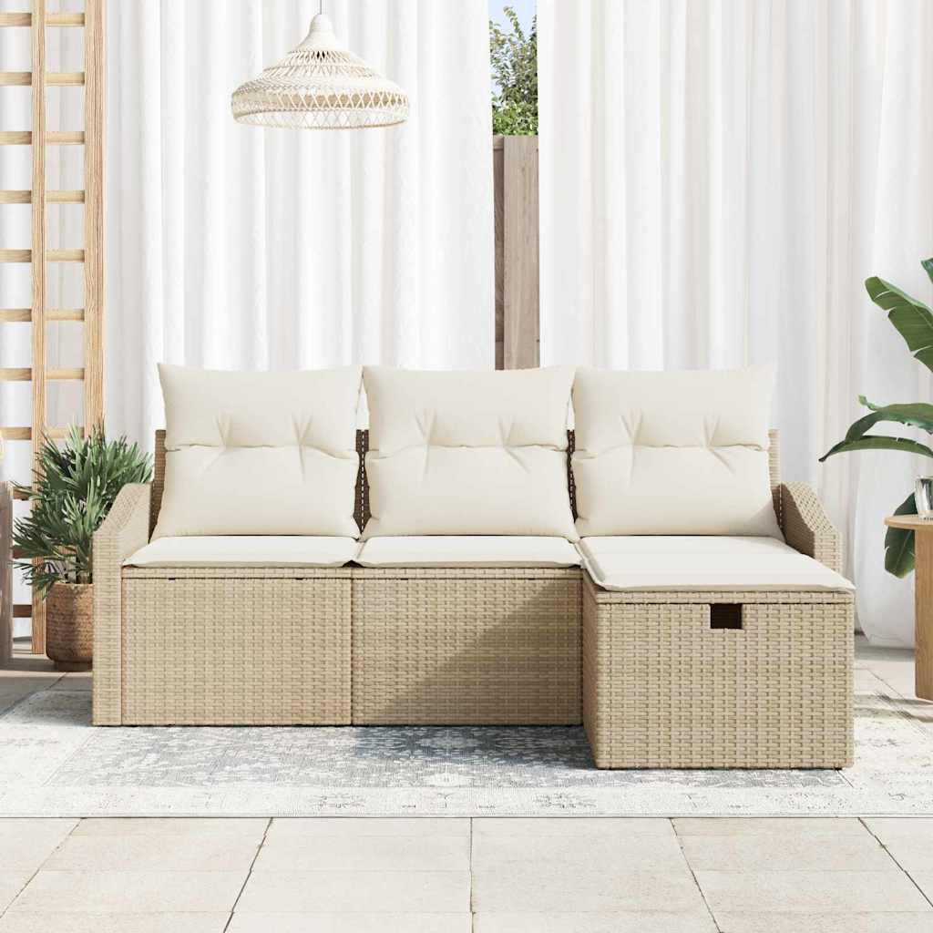 Sofa Set 4 stk. Poly-Rattan