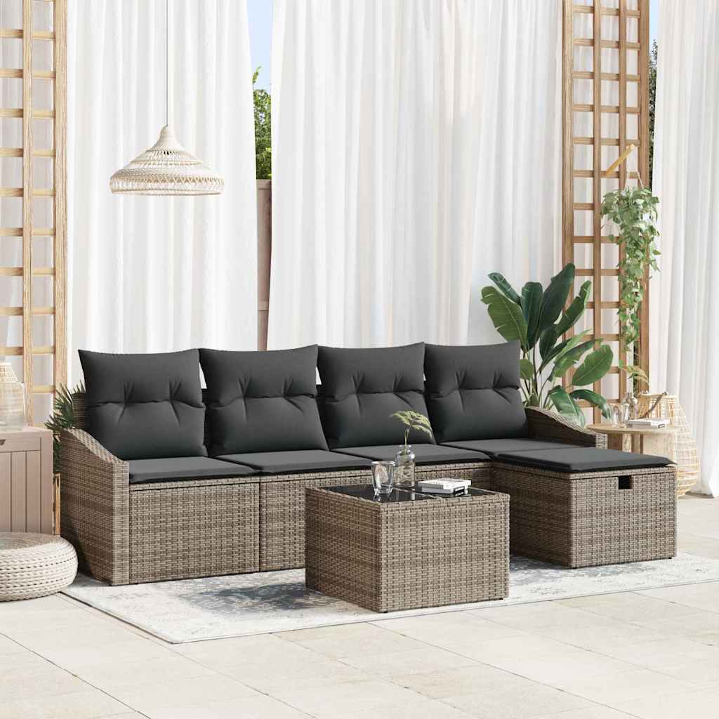 Sofa Set 5 stk. Poly-Rattan