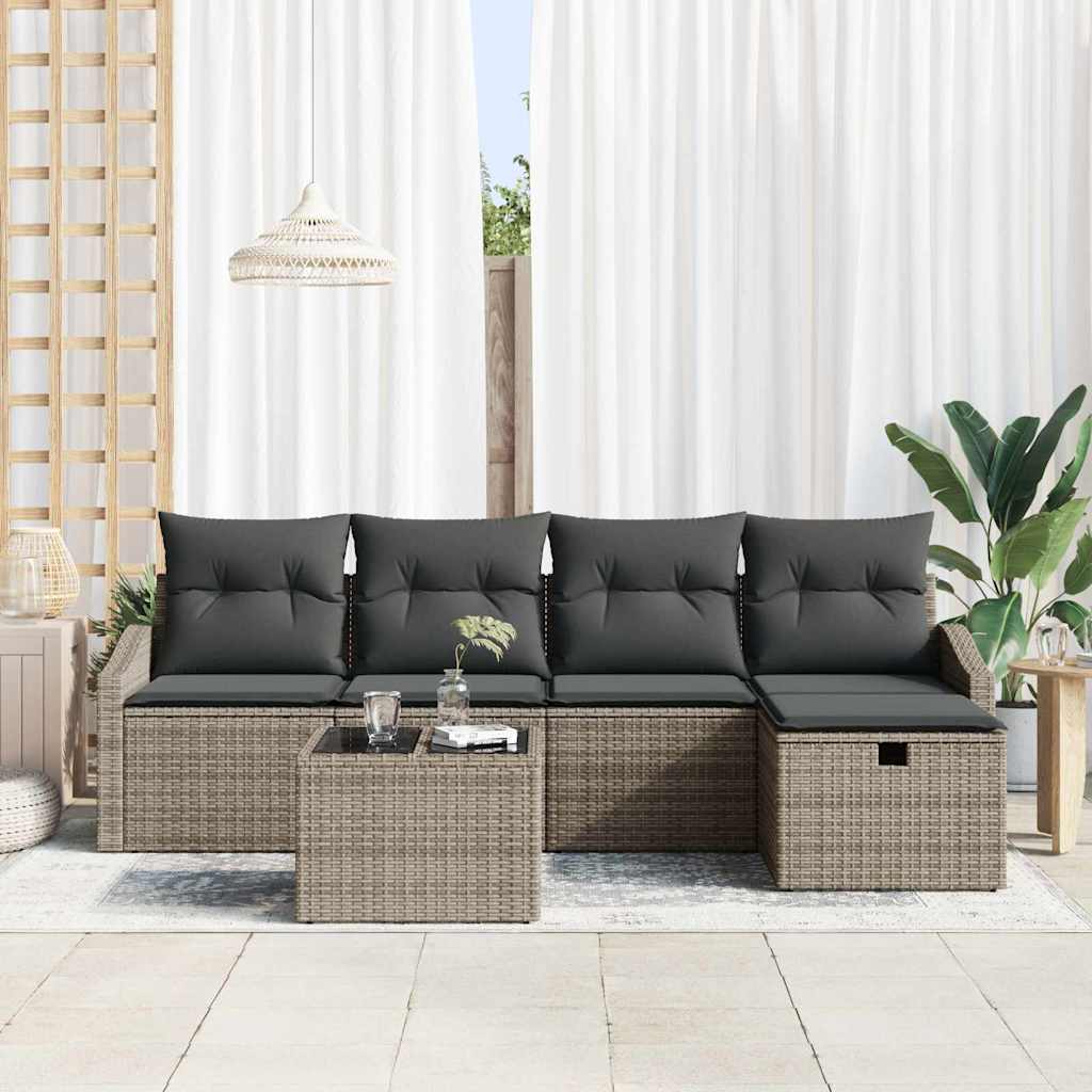 Sofa Set 5 stk. Poly-Rattan
