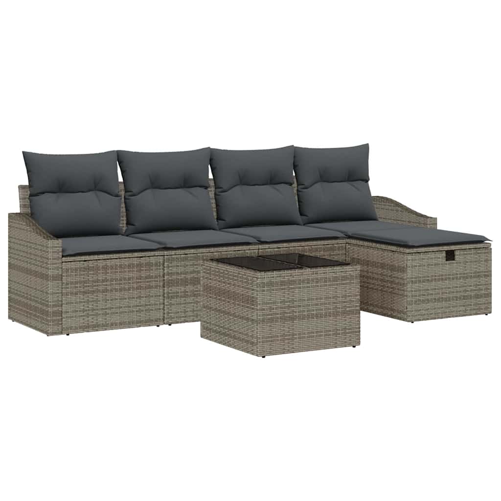 Sofa Set 5 stk. Poly-Rattan