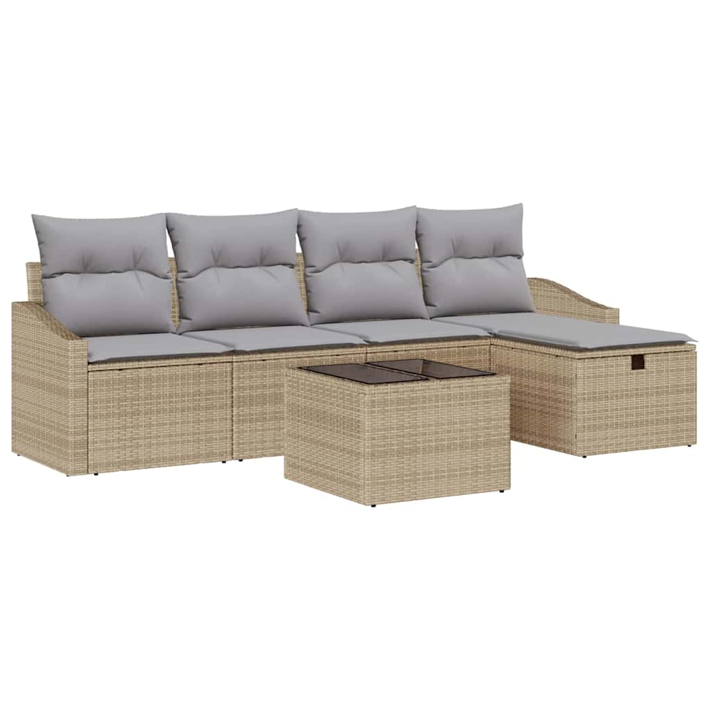 Sofa Set 5 stk. Poly-Rattan
