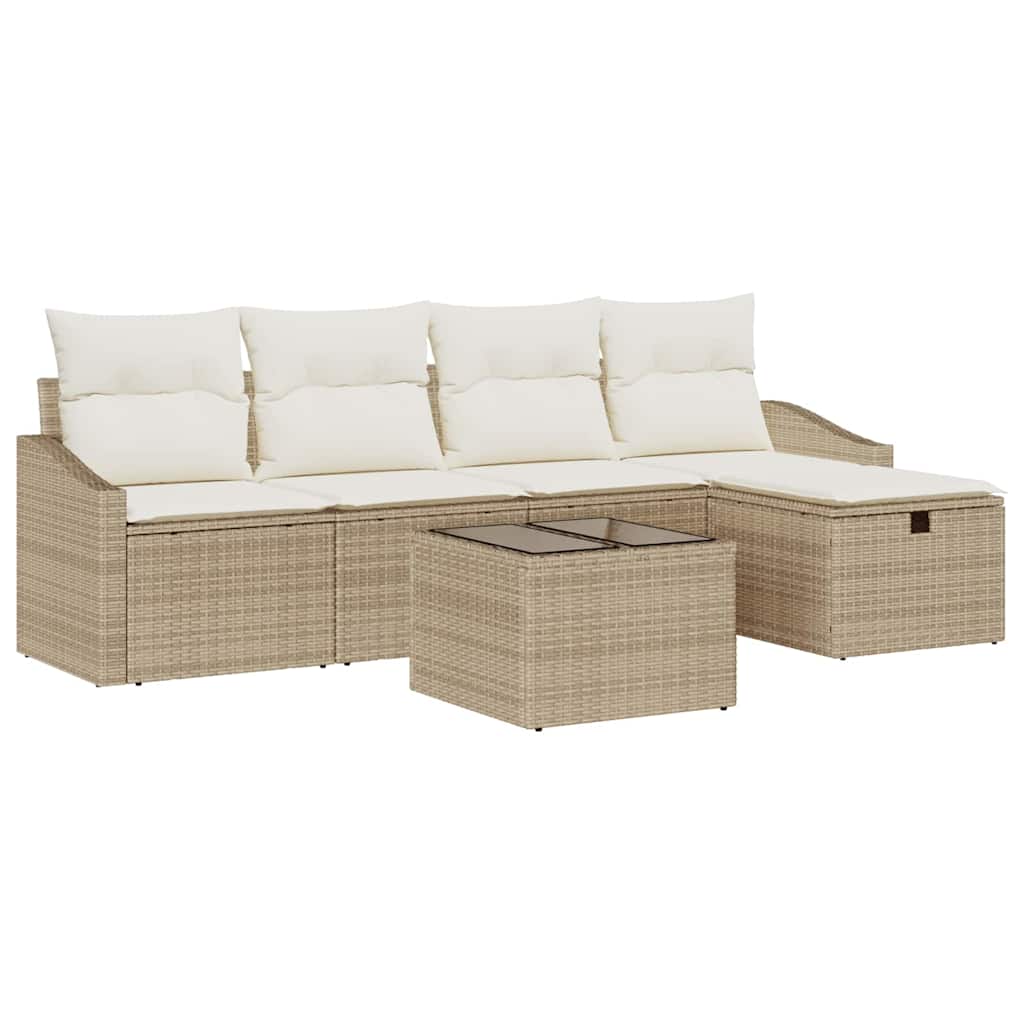 Sofa Set 5 stk. Poly-Rattan
