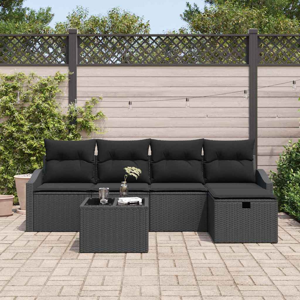 Sofa Set 6 stk. Poly-Rattan