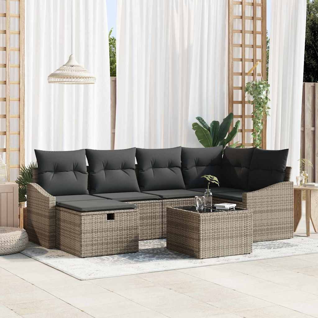 Sofa Set 7 stk. Poly-Rattan