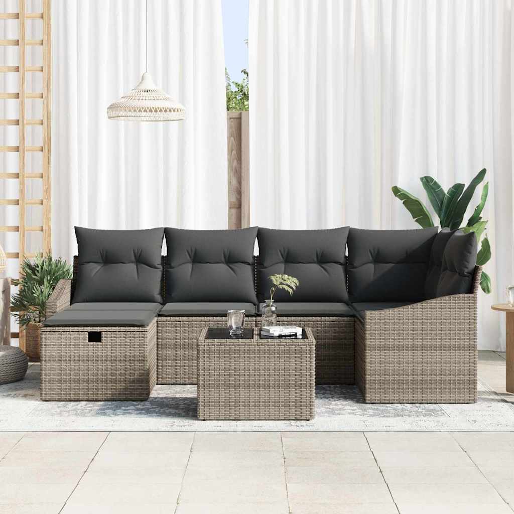 Sofa Set 7 stk. Poly-Rattan