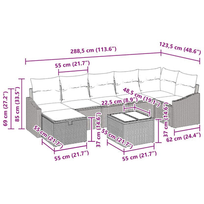 Sofa Set 8 stk. Poly-Rattan
