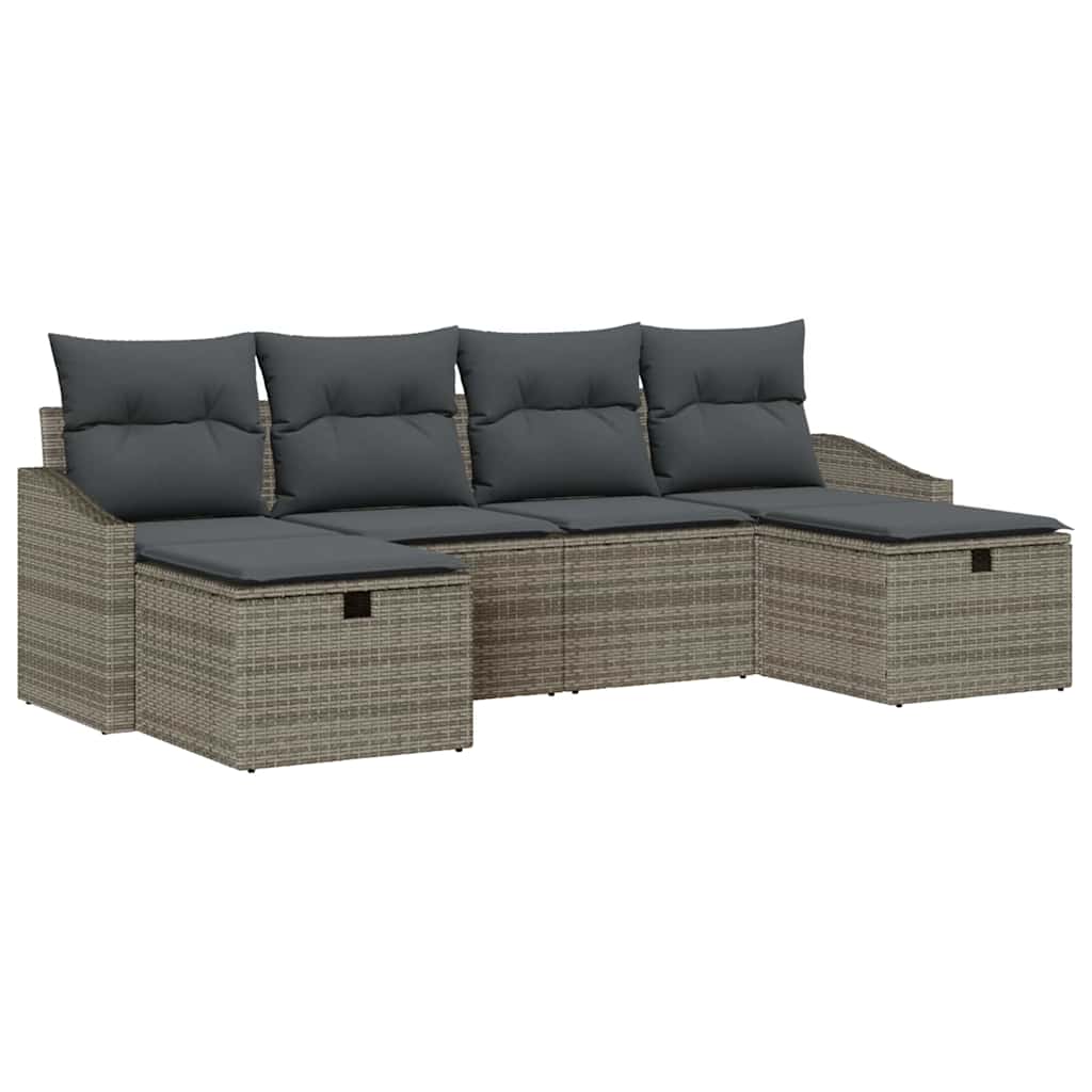 Sofa Set 6 stk. Poly-Rattan