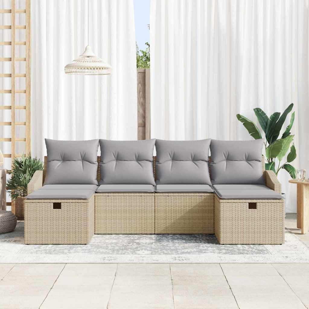 Sofa Set 6 stk. Poly-Rattan