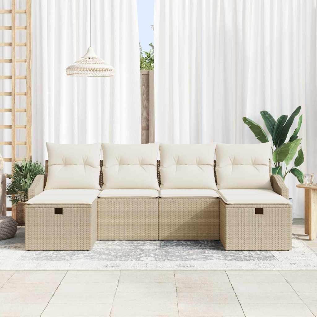 Sofa Set 6 stk. Poly-Rattan