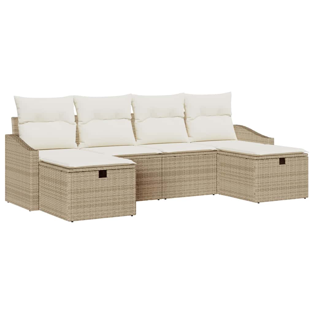 Sofa Set 6 stk. Poly-Rattan