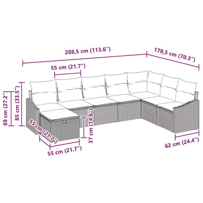 Sofa Set 9 stk. Poly-Rattan