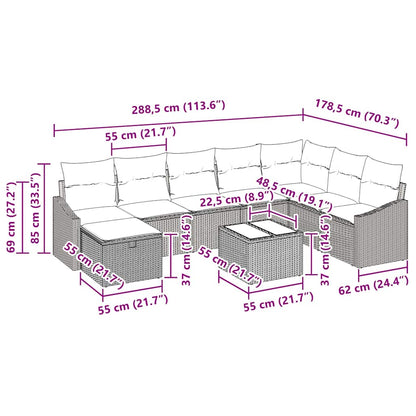 Sofa Set 8 stk. Poly-Rattan