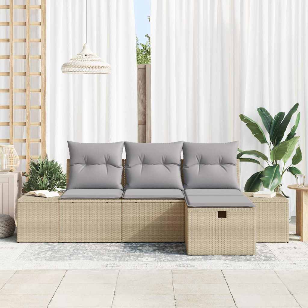 Sofa Set 4 stk. Poly-Rattan