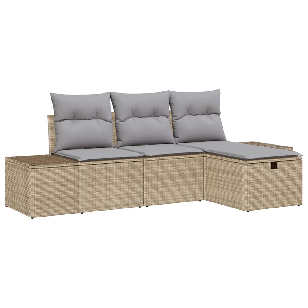 Sofa Set 4 stk. Poly-Rattan