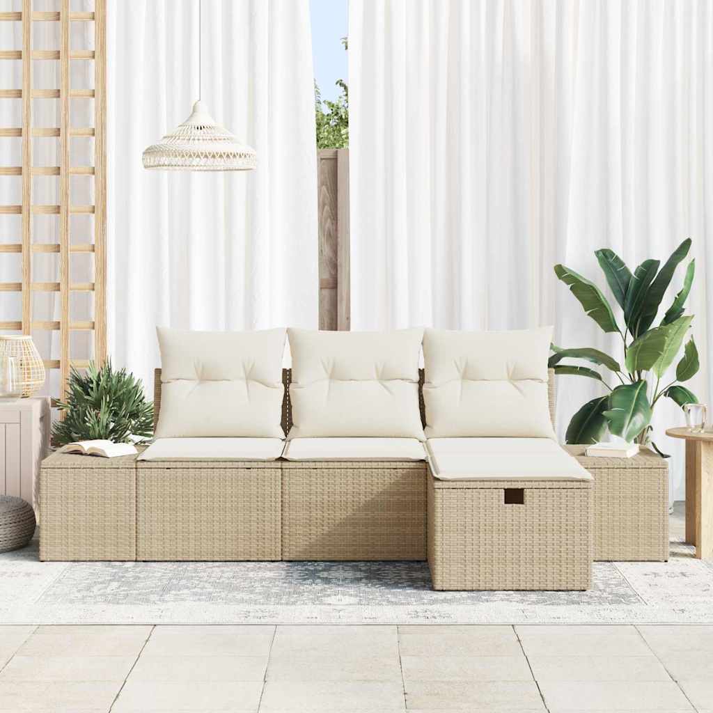 Sofa Set 4 stk. Poly-Rattan