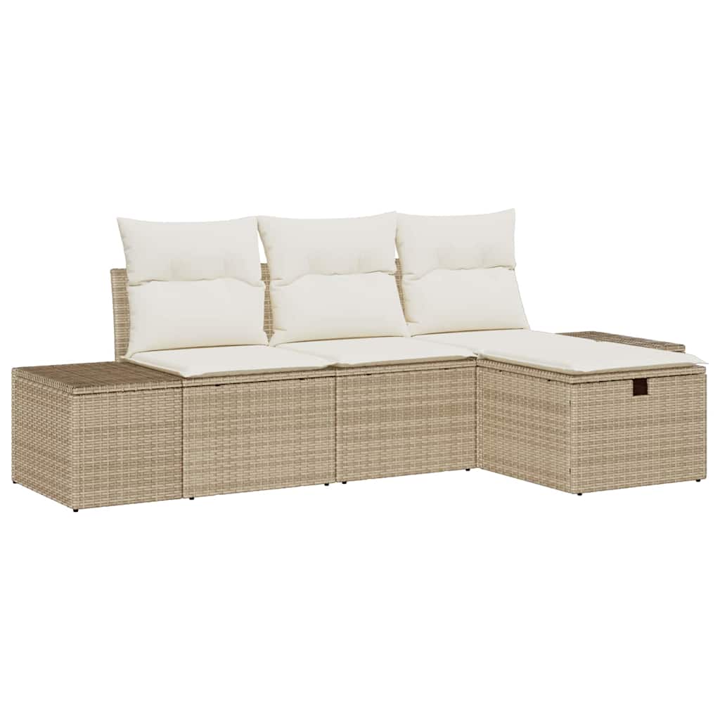 Sofa Set 4 stk. Poly-Rattan