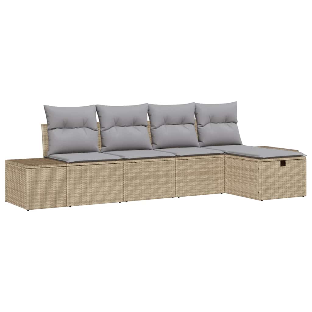 Sofa Set 5 stk. Poly-Rattan