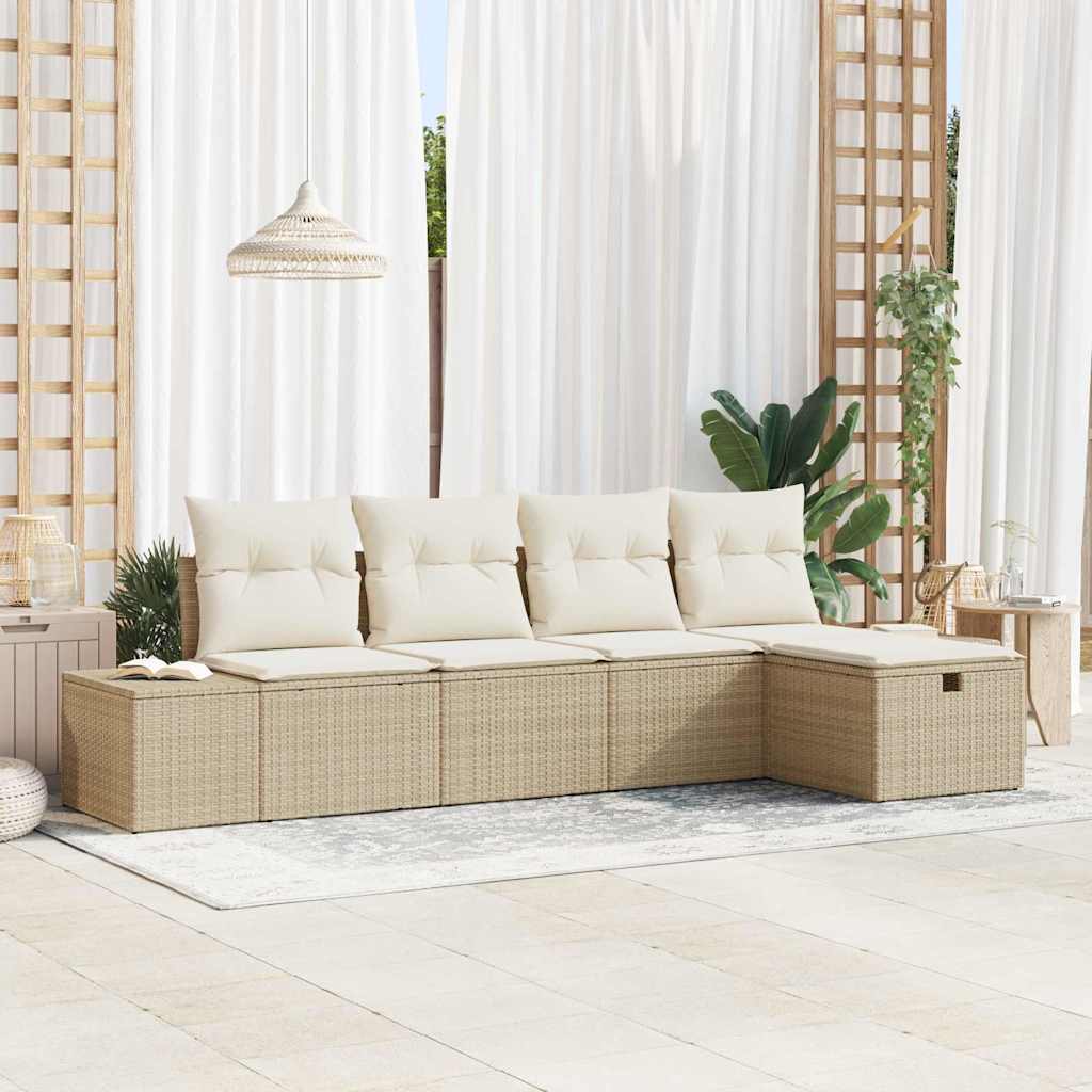 Sofa Set 5 stk. Poly-Rattan