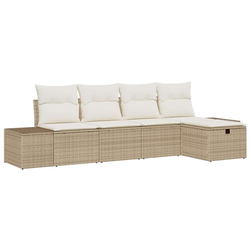Sofa Set 5 stk. Poly-Rattan