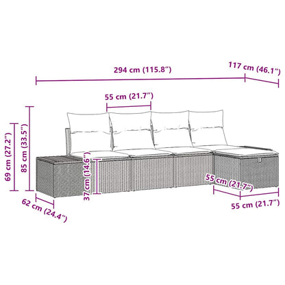 Sofa Set 6 stk. Poly-Rattan