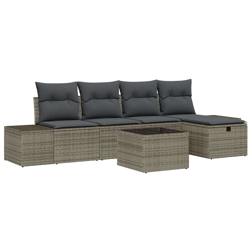 Sofa Set 5 stk. Poly-Rattan