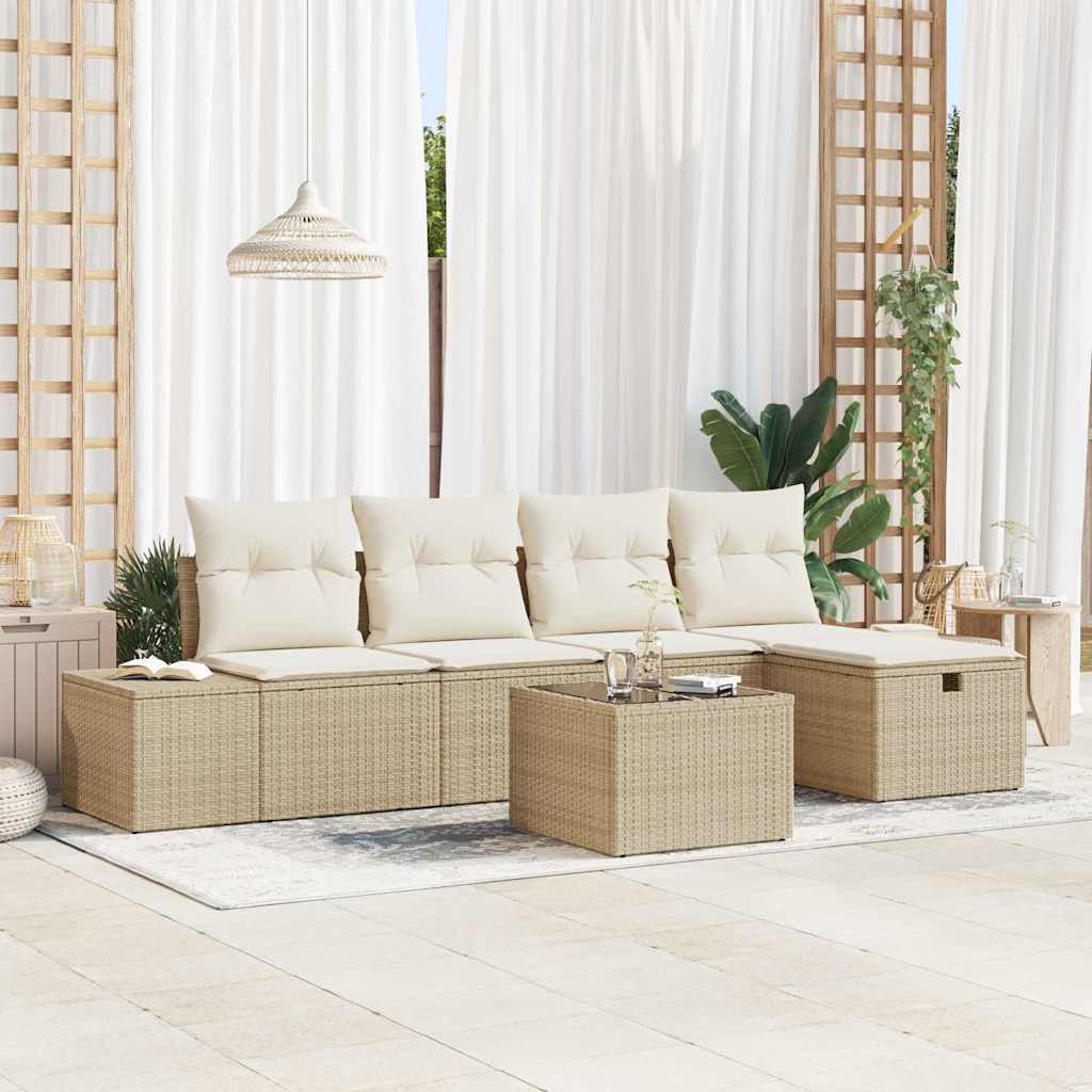 Sofa Set 6 stk. Poly-Rattan