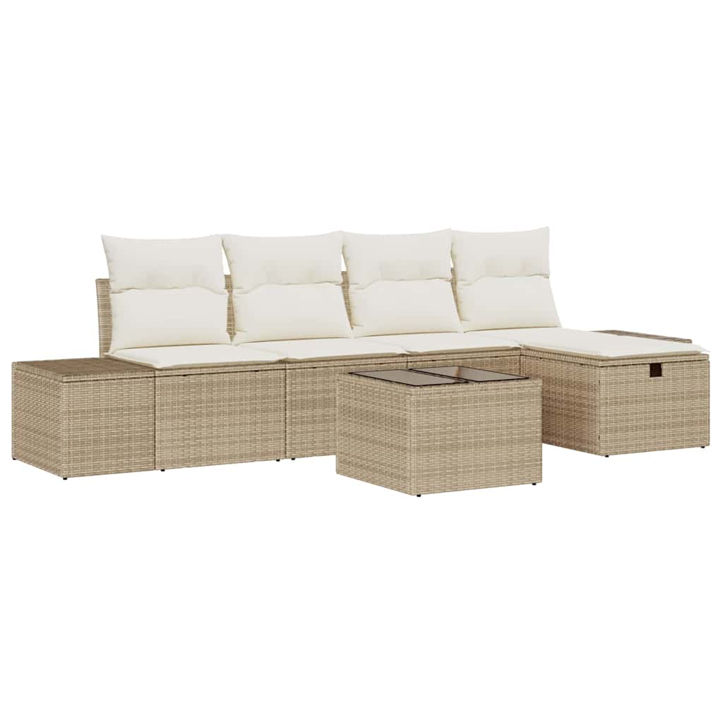 Sofa Set 6 stk. Poly-Rattan