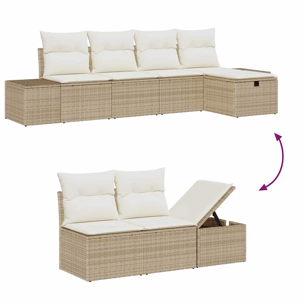 Sofa Set 6 stk. Poly-Rattan