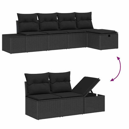 Sofa Set 5 stk. Poly-Rattan