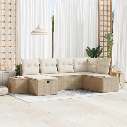 Sofa Set 6 stk. Poly-Rattan