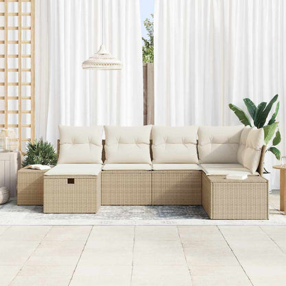 Sofa Set 6 stk. Poly-Rattan