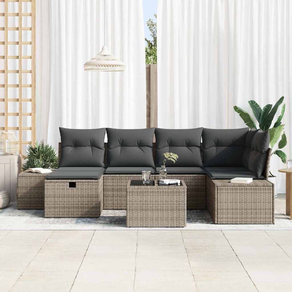 Sofa Set 7 stk. Poly-Rattan