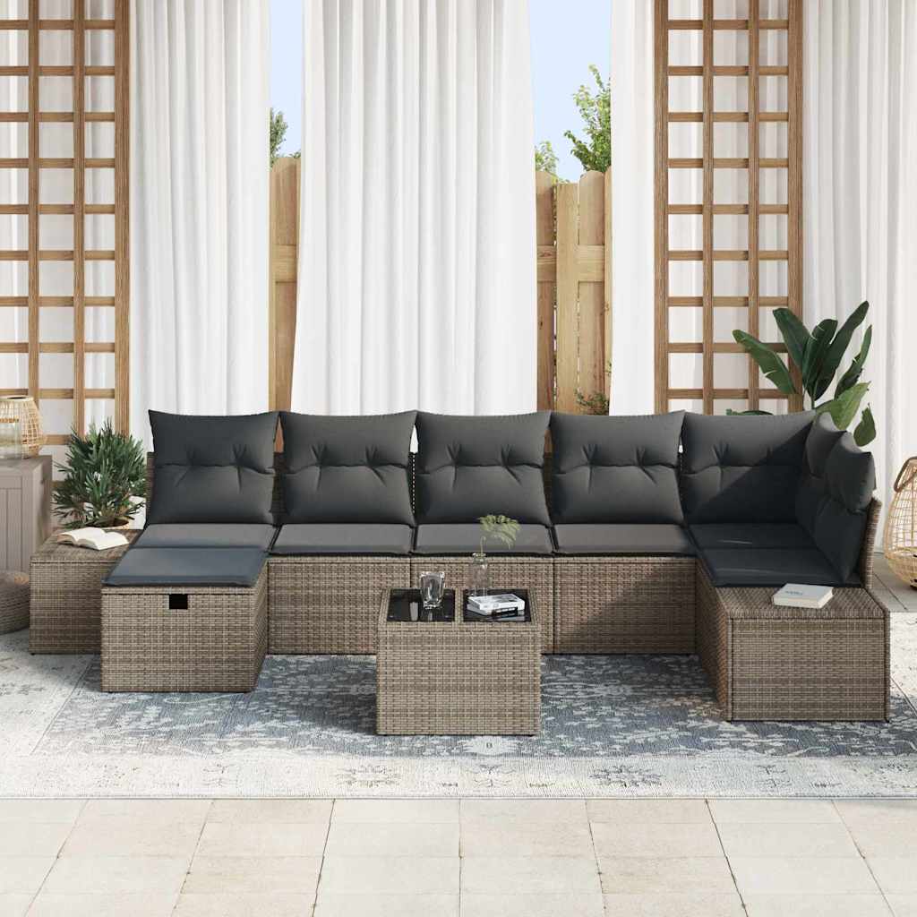Sofa Set 7 stk. Poly-Rattan