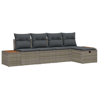 Gartensofa-set 6 stk. Grau Poly-Rattan