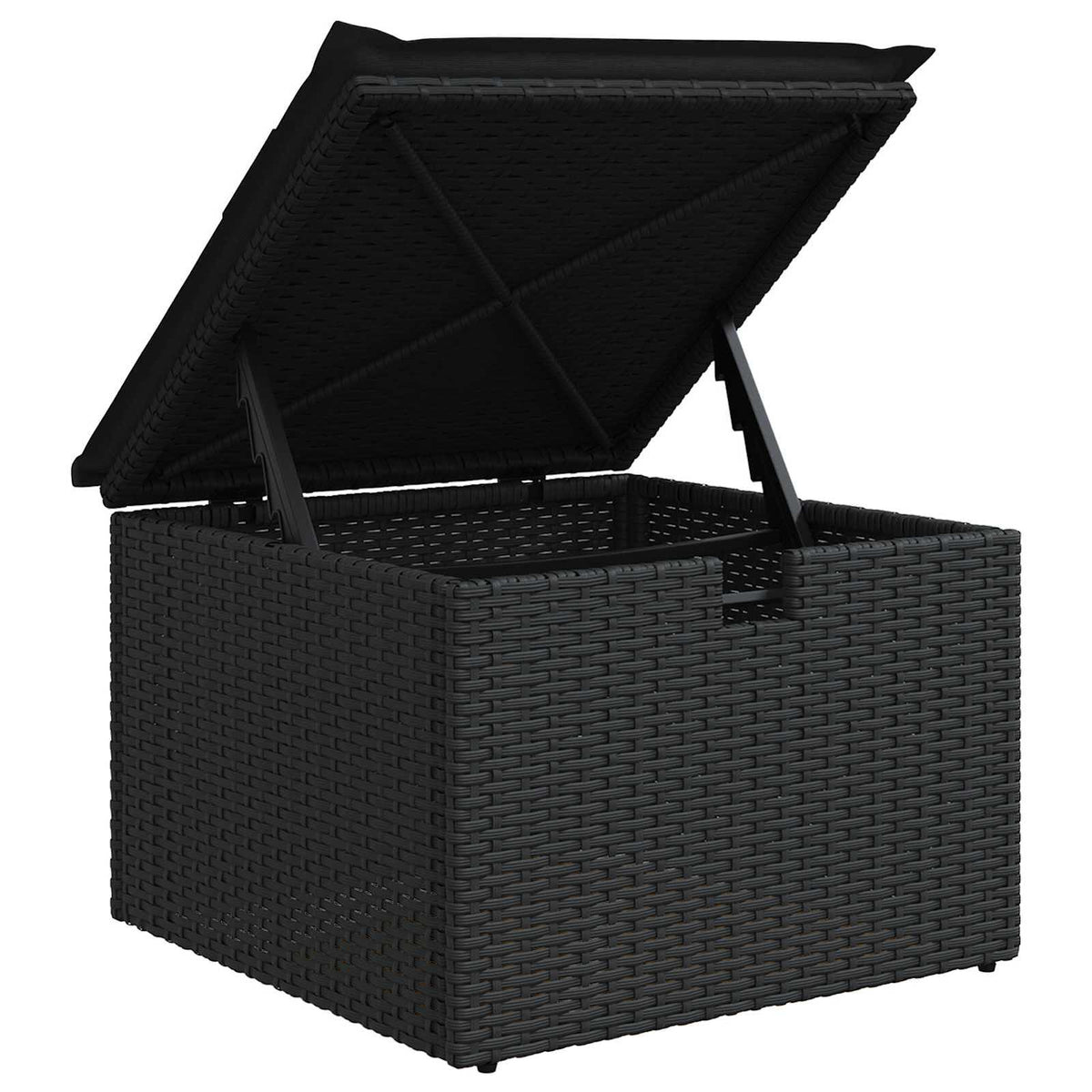 Gartensofa-set 6 stk. Schwarz Poly-Rattan