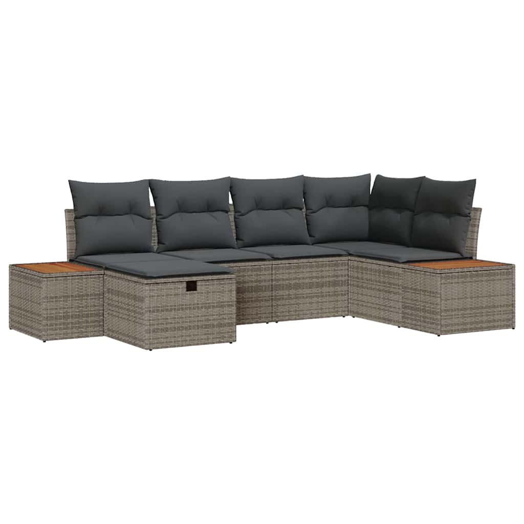 Gartensofa-set Grau Poly-Rattan
