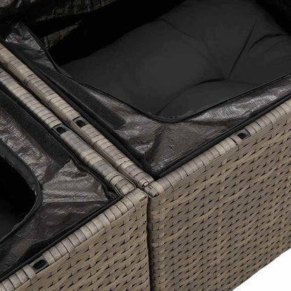 Gartensofa-set 6 stk. Grau Poly-Rattan