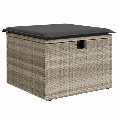 Gartensofa-set 9 stk. Grau Poly-Rattan