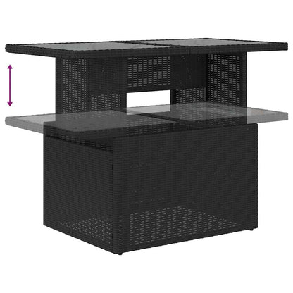 Gartensofa-set 7 stk. Schwarz Poly-Rattan