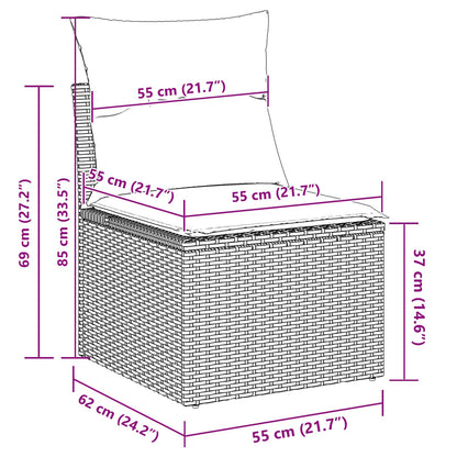 Gartensofa-set 9 stk. Schwarz Poly-Rattan