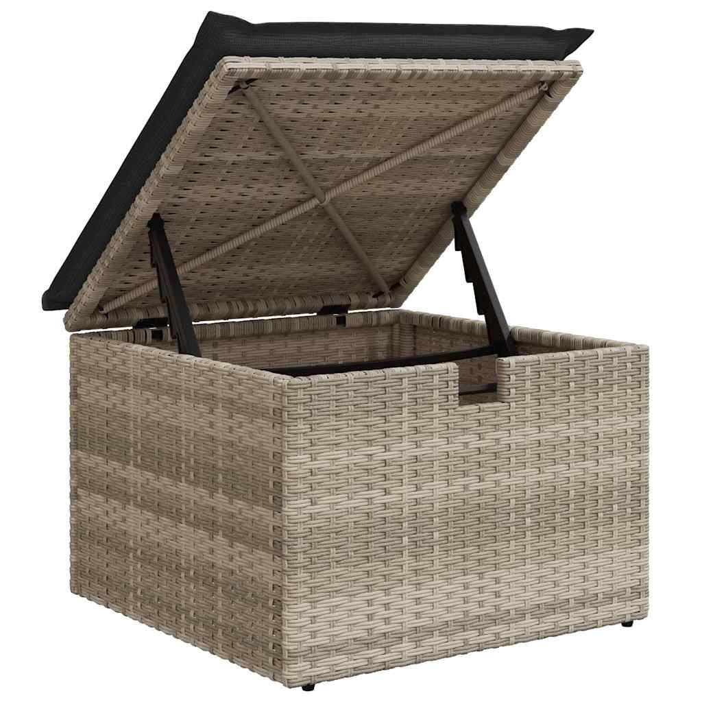 Gartensofa-set 9 stk. Grau Poly-Rattan
